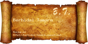Berhidai Tamara névjegykártya